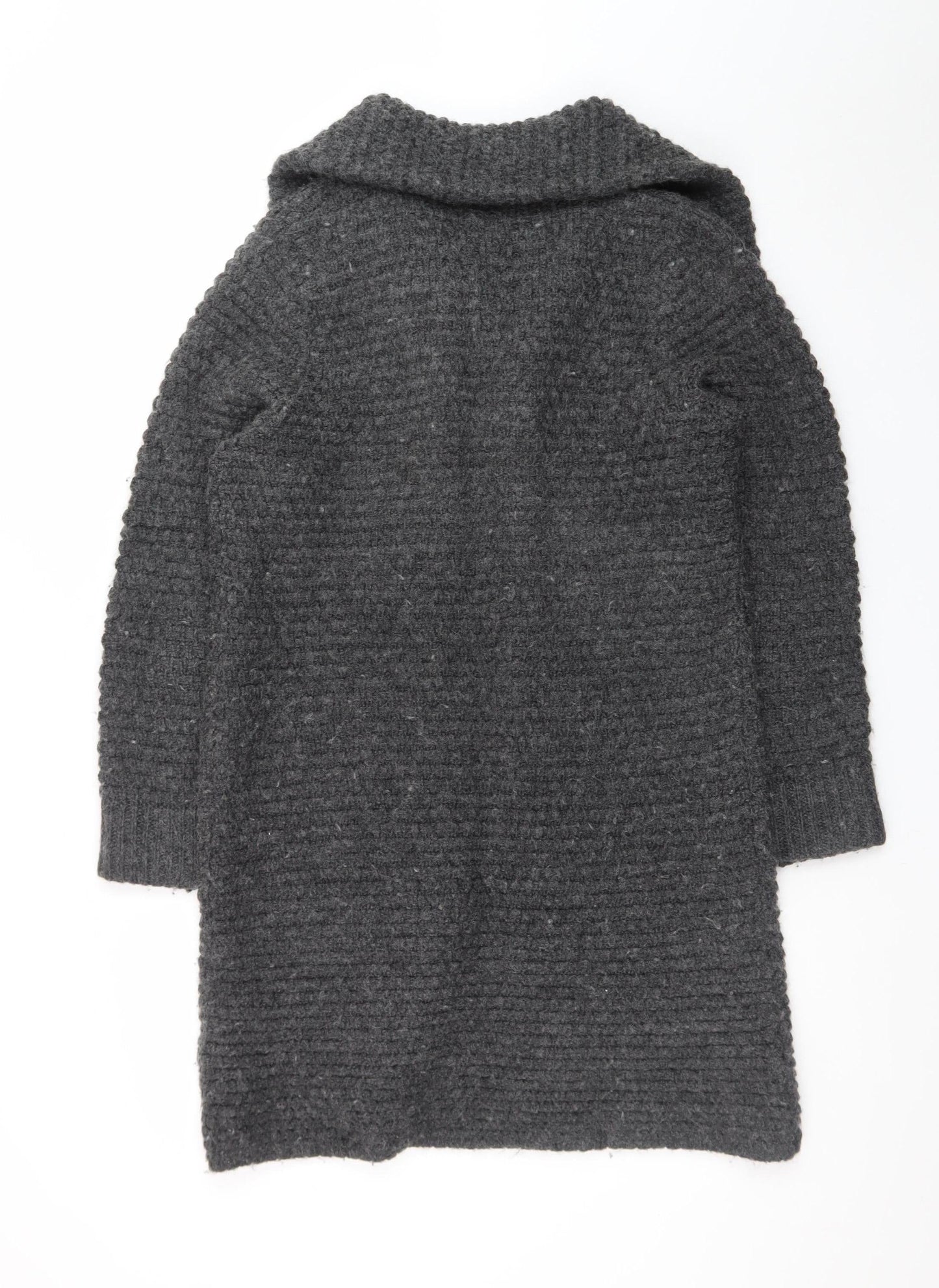 Paul Costelloe Men's Grey Wool Alpaca Chunky Knit Cardigan L
