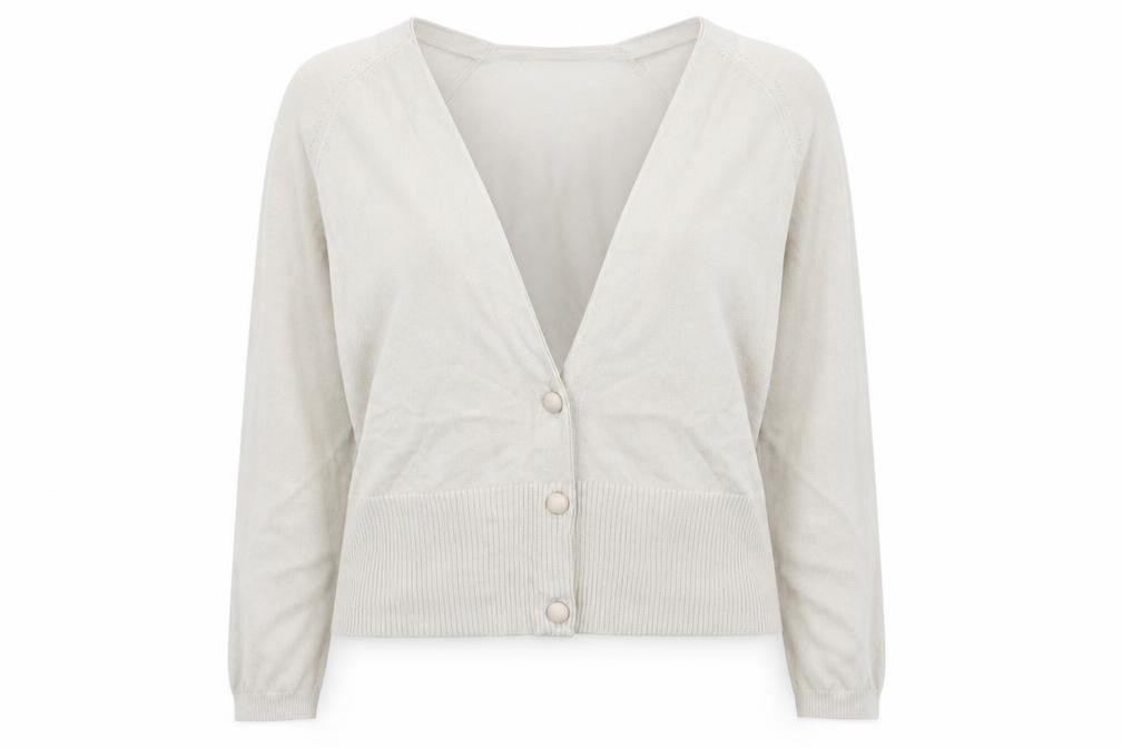 Principles Women Beige V-Neck Button Cardigan Size 14 Viscose Blend