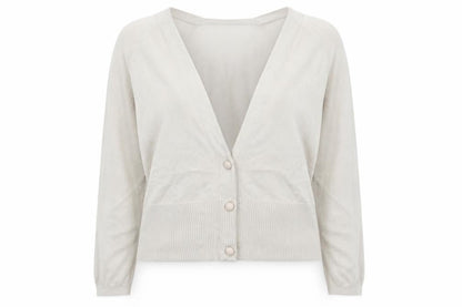 Principles Women Beige V-Neck Button Cardigan Size 14 Viscose Blend