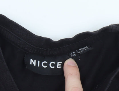 NICCE Mens Black Crew Neck Short Sleeve T-Shirt XS