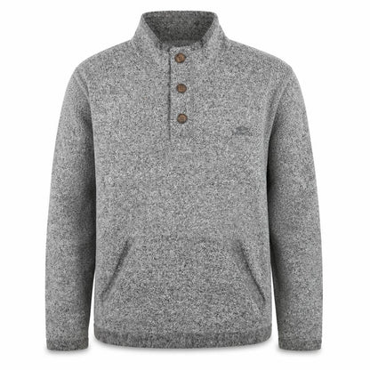 Weird Fish Mens Grey Henley Knit Jumper L High Neck Pullover