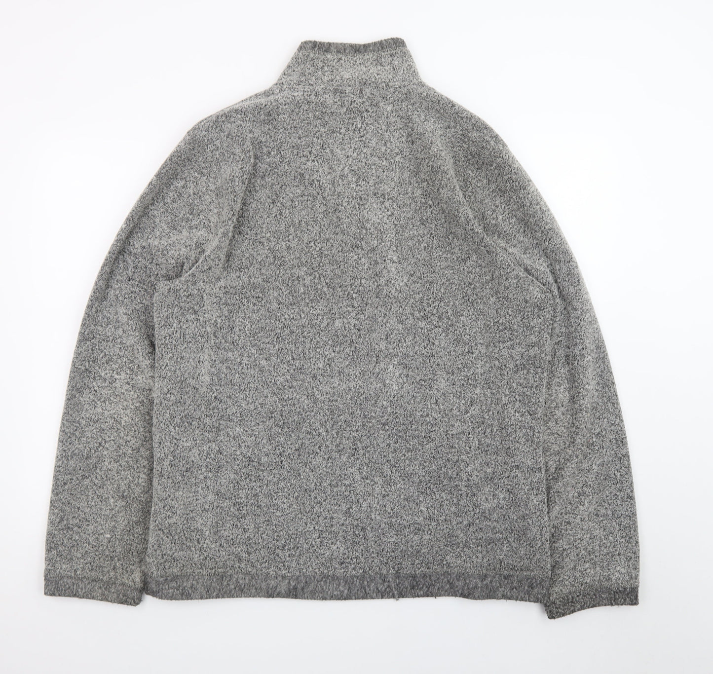 Weird Fish Mens Grey Henley Knit Jumper L High Neck Pullover