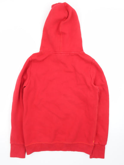 Superdry Womens Red Pullover Hoodie Medium Vintage Logo Sweatshirt