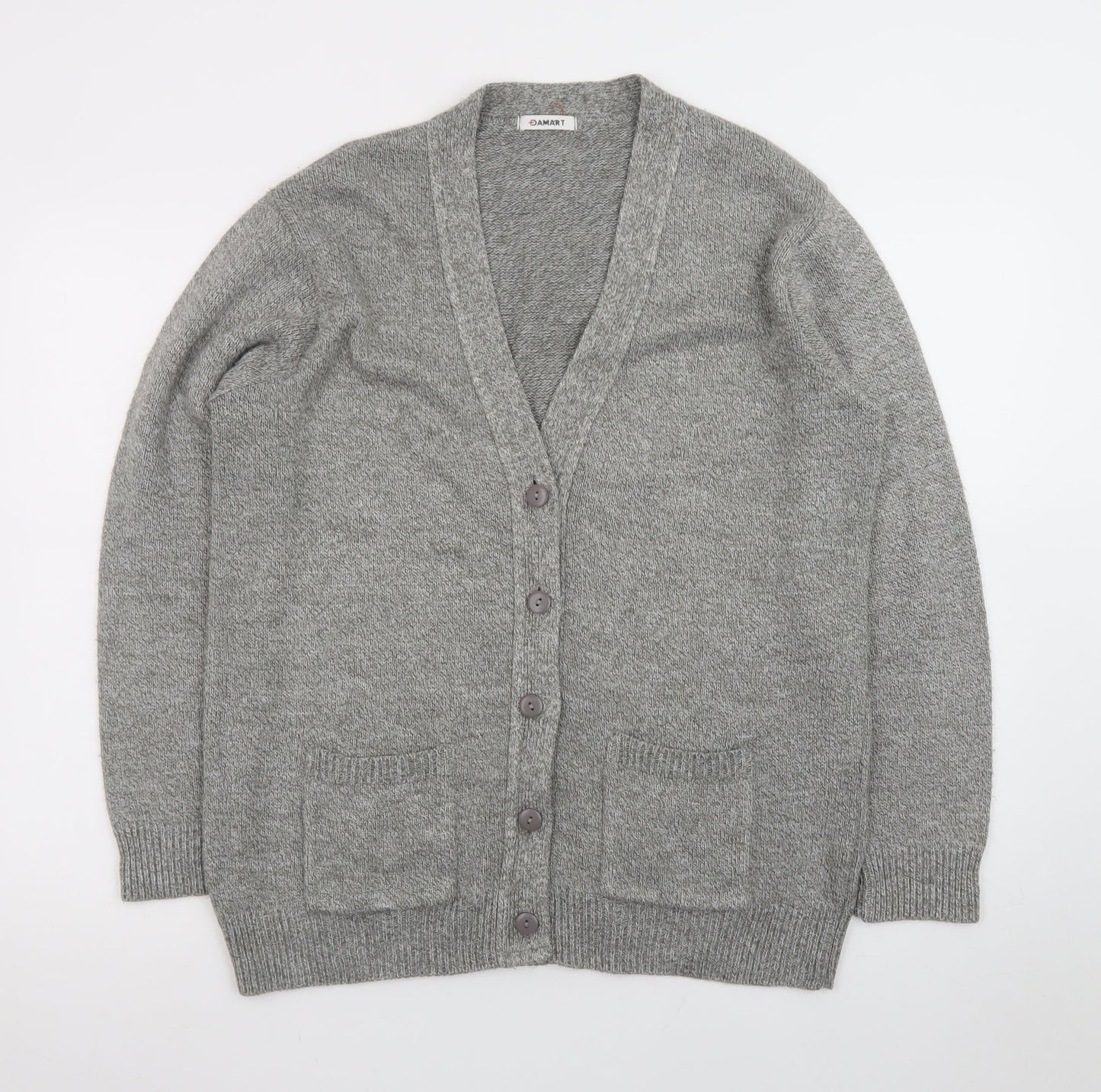 Damart Men's Grey Wool Blend Button Cardigan M Regular Fit