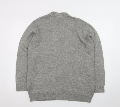 Damart Men's Grey Wool Blend Button Cardigan M Regular Fit