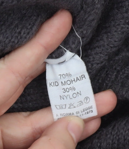 Sabri & Lory Women’s Grey Mohair Collared Pullover Jumper L