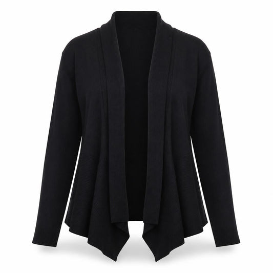 Front view of 89th + Madison Women's Black Long Sleeve Knit Cardigan L