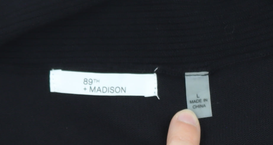 89th + Madison Women's Black Long Sleeve Knit Cardigan L