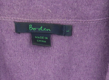Boden Women’s Purple Wool Collared Button Cardigan L