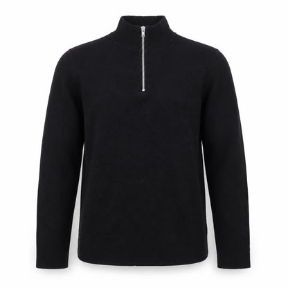 Kin Men's Black Wool 1/2 Zip High Neck Jumper Size M