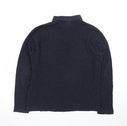 Hugo Boss Men's Navy Long Sleeve Slim Fit Polo Shirt XL