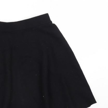 Y.A.S Women Black A-Line Skirt Size S Stretch Short Jersey