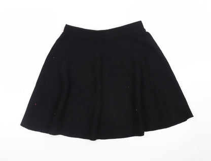 Y.A.S Women Black A-Line Skirt Size S Stretch Short Jersey