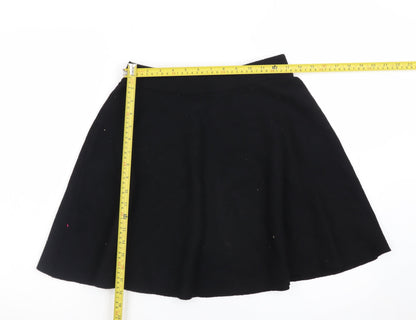Y.A.S Women Black A-Line Skirt Size S Stretch Short Jersey