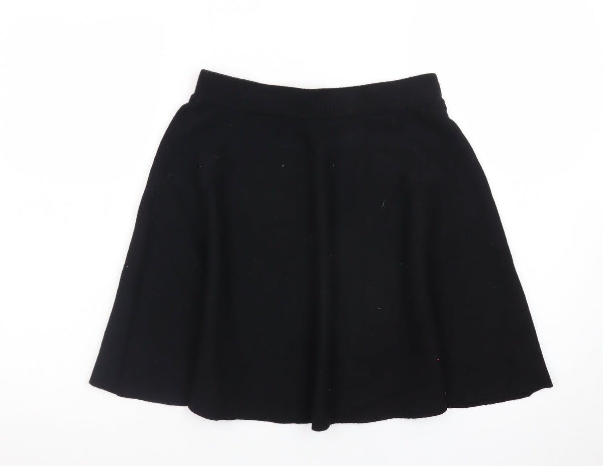 Y.A.S Women Black A-Line Skirt Size S Stretch Short Jersey