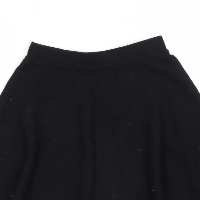 Y.A.S Women Black A-Line Skirt Size S Stretch Short Jersey