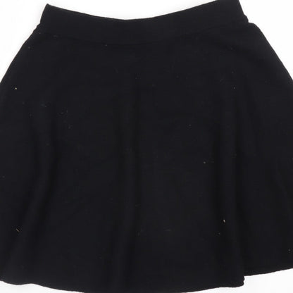 Y.A.S Women Black A-Line Skirt Size S Stretch Short Jersey