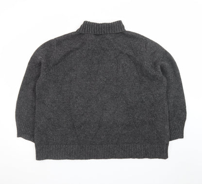 Rita Ora x Primark Women Grey Roll Neck Wool Blend Jumper Size M 12-14