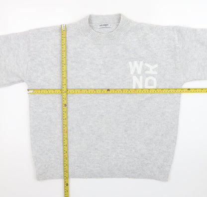 WKNDGirl Women Grey Crew Neck Pullover Jumper UK 8 Wool Blend