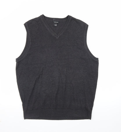 Van Heusen Men’s Black V-Neck Sleeveless Knit Vest M