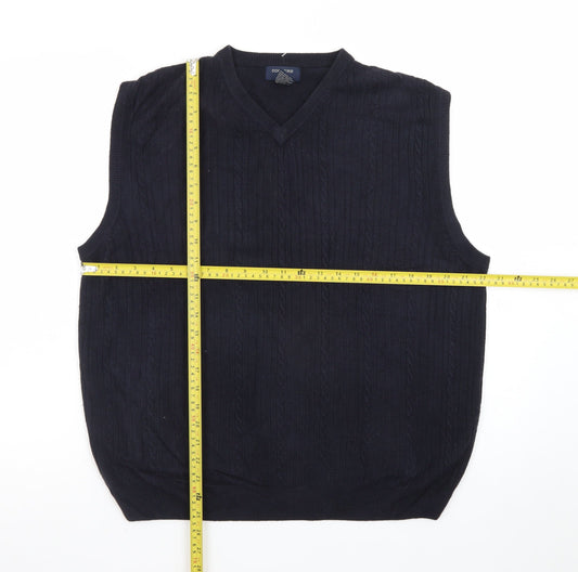 Dockers Men's Black V-Neck Knit Sleeveless Acrylic Vest M