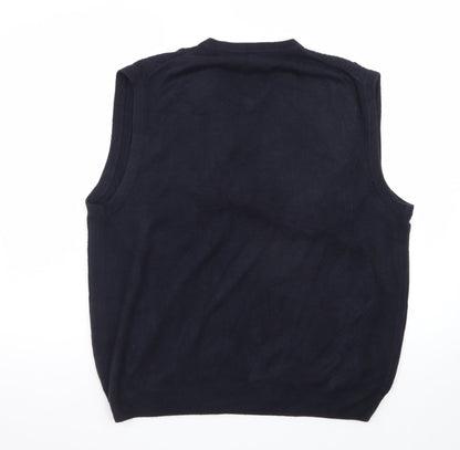 Dockers Men's Black V-Neck Knit Sleeveless Acrylic Vest M