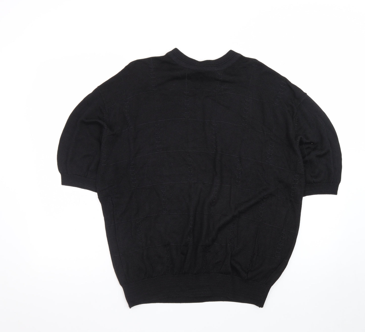 Tulliano Men's Black L Short Sleeve Knit Pullover Jumper