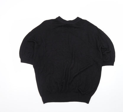 Tulliano Men's Black L Short Sleeve Knit Pullover Jumper