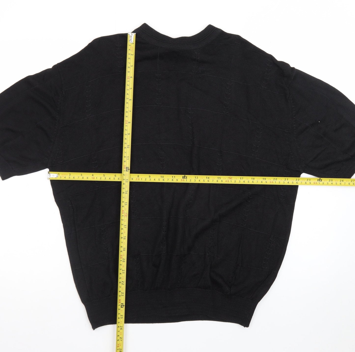 Tulliano Men's Black L Short Sleeve Knit Pullover Jumper
