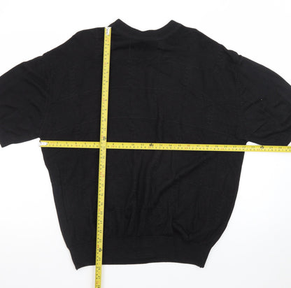 Tulliano Men's Black L Short Sleeve Knit Pullover Jumper