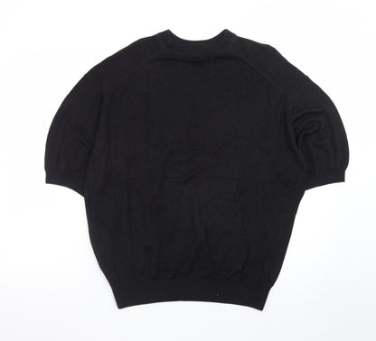 Tulliano Men's Black L Short Sleeve Knit Pullover Jumper