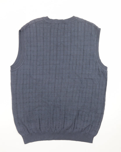 IZOD Men's Blue Cotton V-Neck Sleeveless Knit Vest L