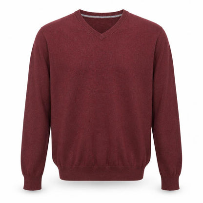 St John's Bay Men's Red Cotton Blend V-Neck Pullover Jumper M