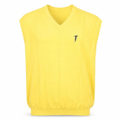 Fairway Outfitters Men's Yellow Cotton V-Neck Golf Vest L