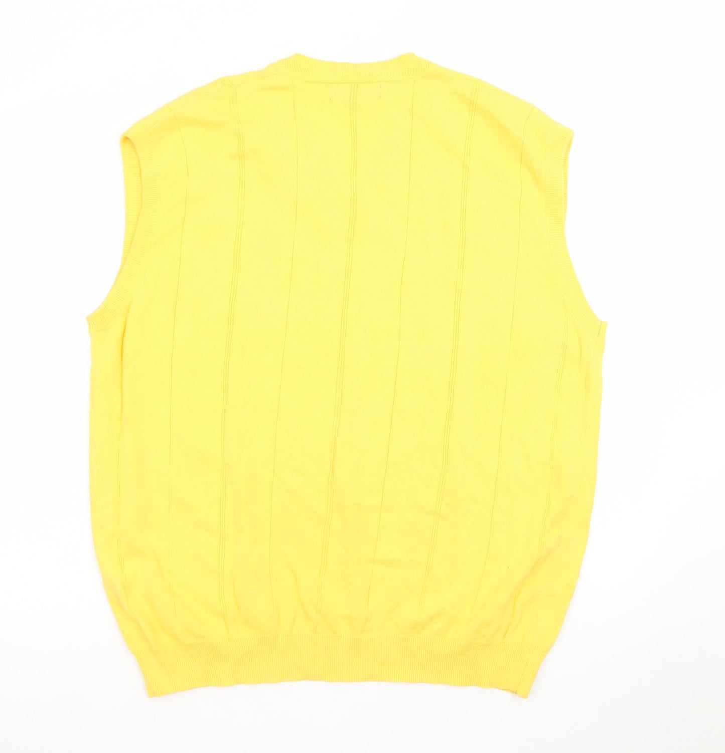 Fairway Outfitters Men's Yellow Cotton V-Neck Golf Vest L