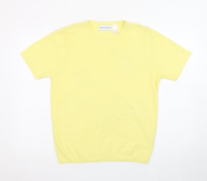 Alfred Dunner Women's Yellow Short Sleeve Knit Pullover Jumper Size S