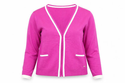 DKNY Women’s Pink Cotton V-Neck Cardigan Size 12