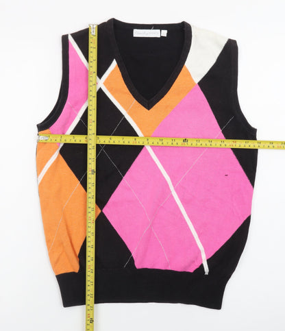 Daily Sports Men's Multicoloured Argyle V-Neck Golf Vest Size L