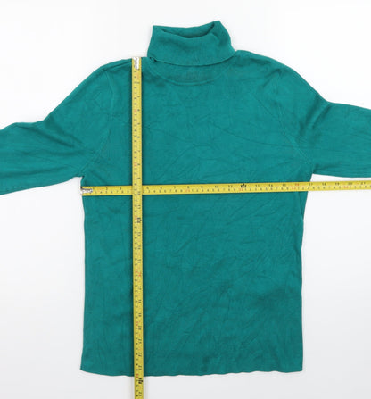 Chico's Women's Green Roll Neck Long Sleeve Knit Jumper M