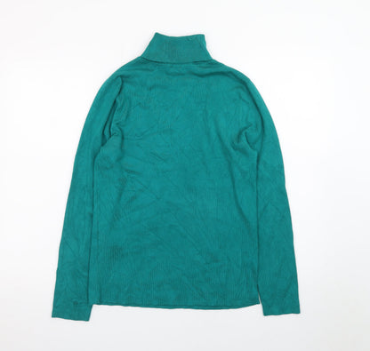 Chico's Women's Green Roll Neck Long Sleeve Knit Jumper M
