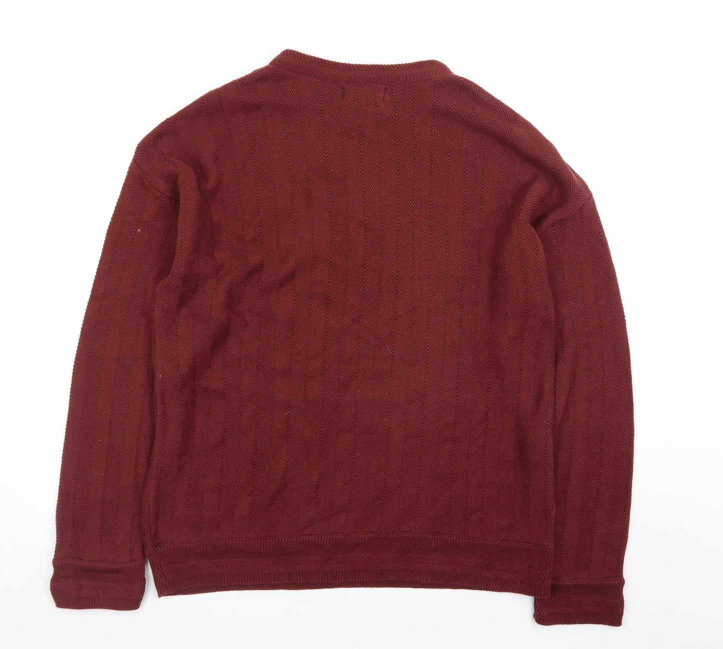 Chaps Ralph Lauren Men's Red Cotton Cable-Knit Jumper L