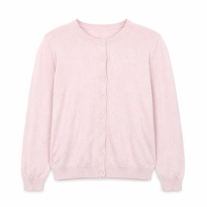 Nicole Miller Women’s Pink Cardigan L Long Sleeve Crew Neck Knit