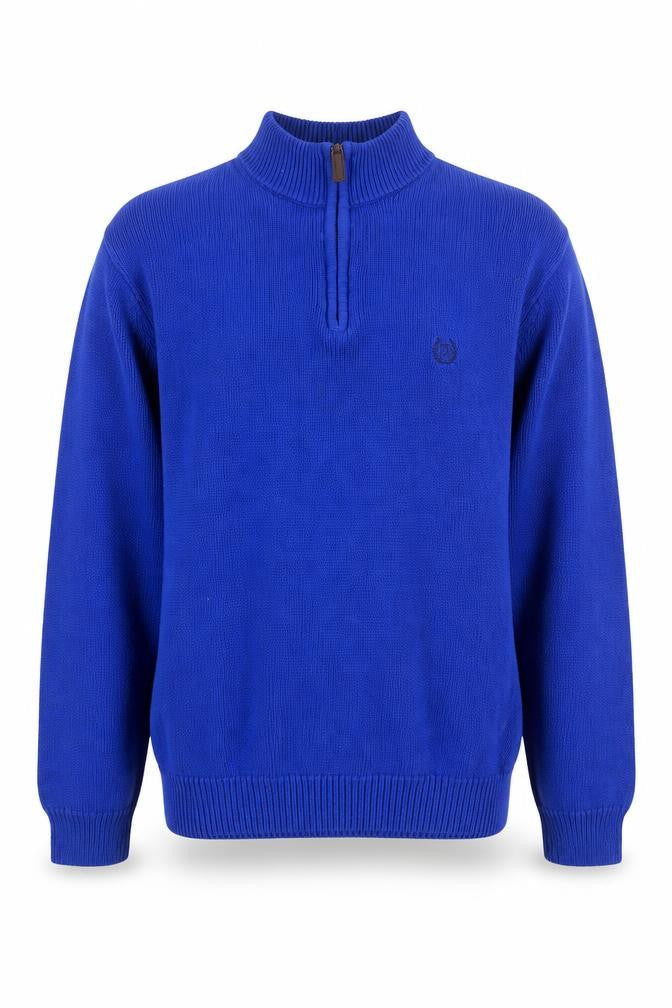 Chaps Men's Blue XL 1/4 Zip Cotton Knit Jumper