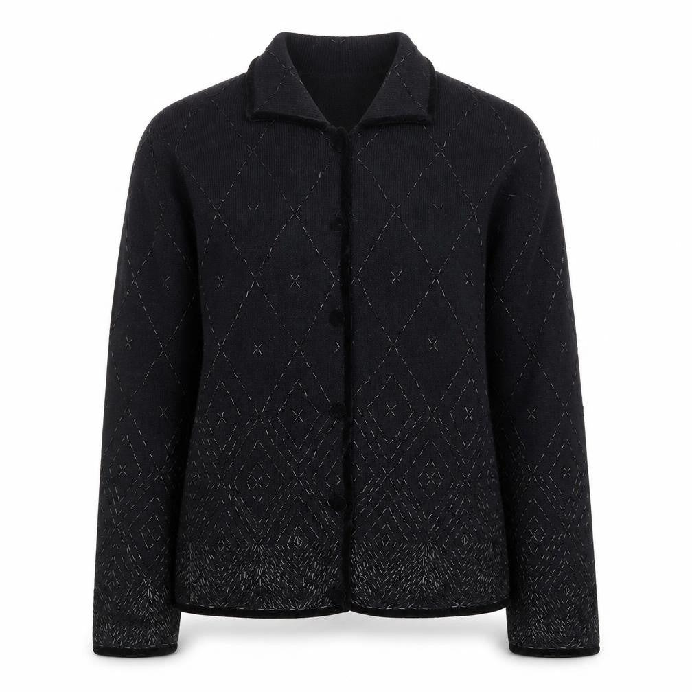 Talbots Women’s Black Wool Angora Collared Cardigan M