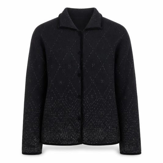 Talbots Women’s Black Wool Angora Collared Cardigan M
