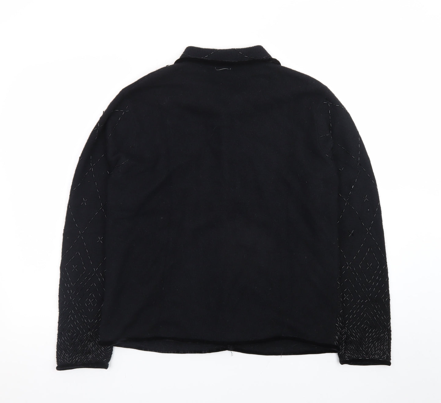 Talbots Women’s Black Wool Angora Collared Cardigan M