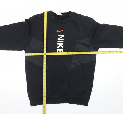 Nike Men Black Small Pullover Crew Neck Graphic Sweatshirt