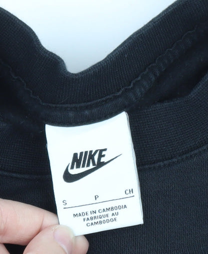 Nike Men Black Small Pullover Crew Neck Graphic Sweatshirt