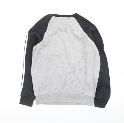 Adidas Womens Grey Long Sleeve T-Shirt Size 8 Raglan Crew Neck