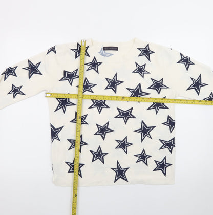 Marks and Spencer Women’s Ivory Star Print Crew Neck Jumper Size 14